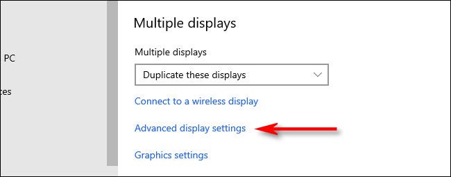 Click Advanced display settings