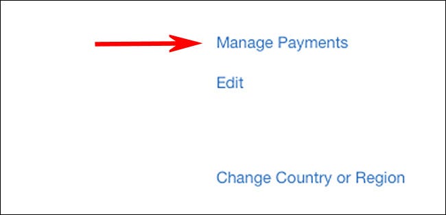 Click Manage Payments.
