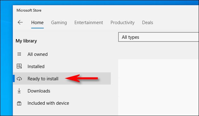 In the Microsoft Store, click Ready to install from the sidebar menu.