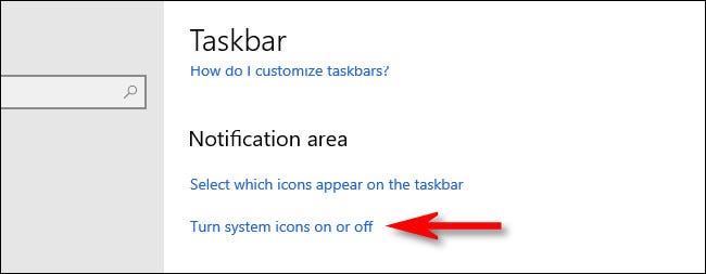Click Turn system icons on or off
