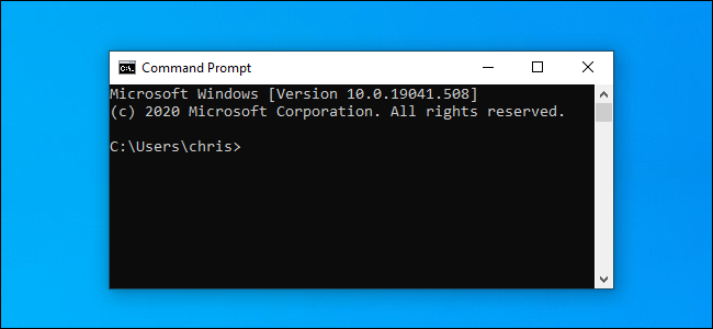 Command Prompt window on Windows 10