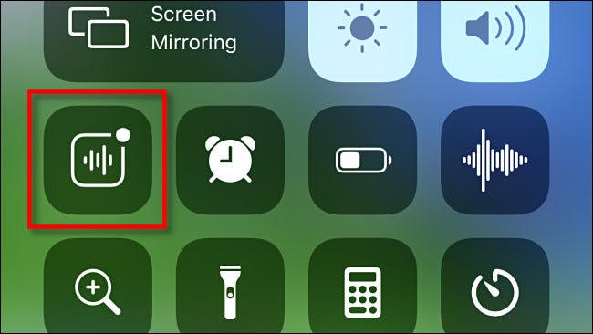 Sound Recognition Control Center shortcut