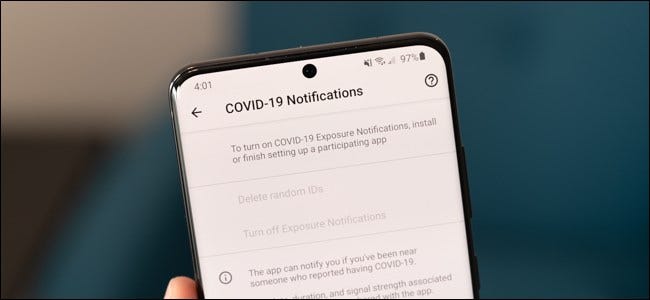 COVID-19 Notification settings on Android