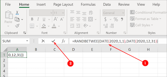 Excel date formula