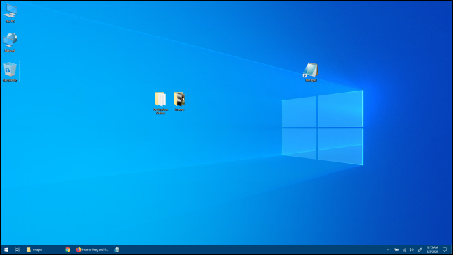 Windows 10 Desktop with no Application Windows