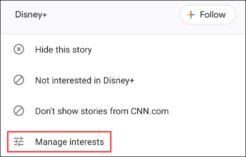 tap manage interests