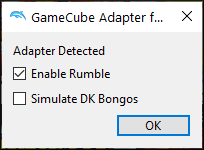 Dolphin's Adapter Detected window