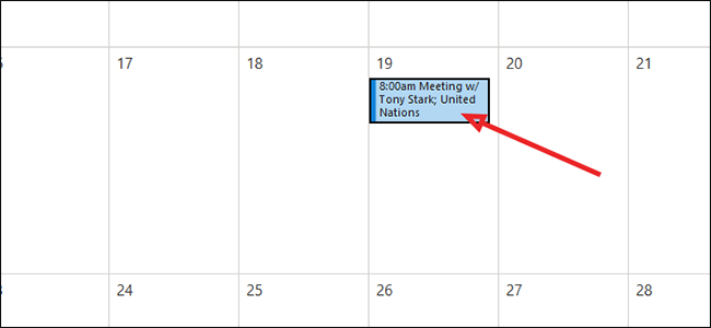 double click calendar entry