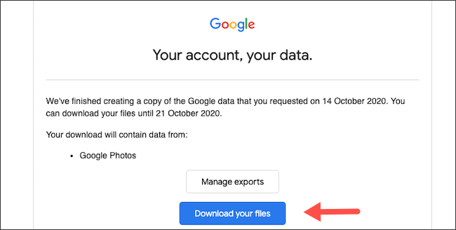 Download a copy of Google Photos library