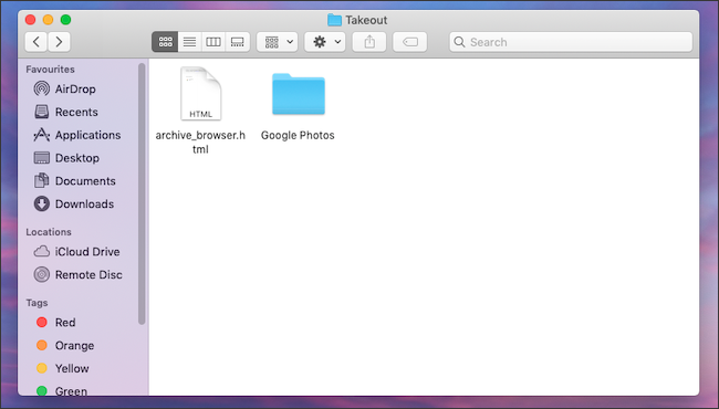 Download Google Photos library backup