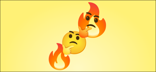 An emoji mash-up of fire and thinking.
