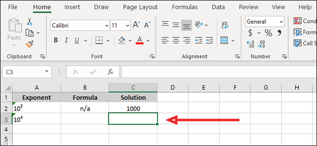 Click the cell where you want the result to appear.