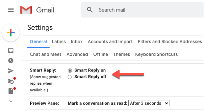 Click the radio button next to Smart Reply On.