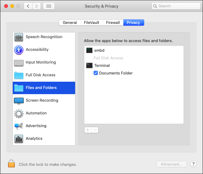 macOS Catalina Security and Privacy Settings