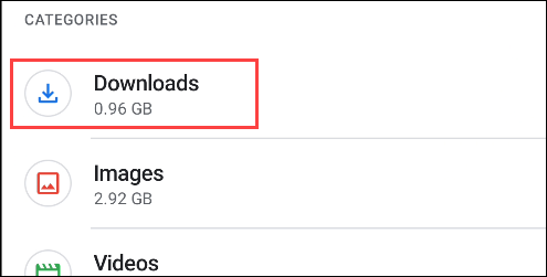 downloads in files by google