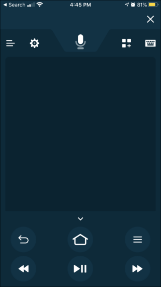The Amazon Fire TV App Remote Main Screen