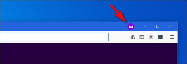 The Firefox Private browsing mask logo in Windows 10.