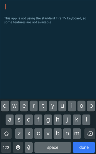 Amazon FireTV app keyboard