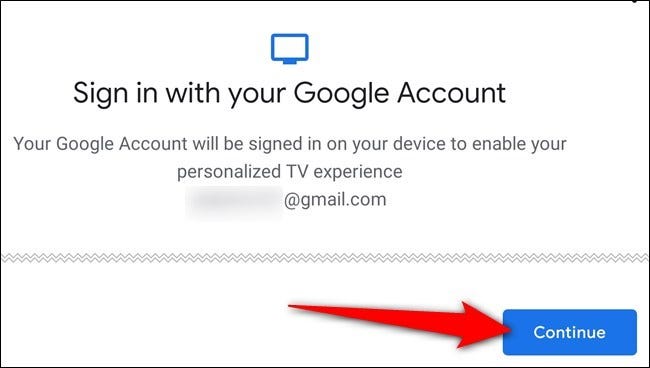 Follow the onscreen prompts to sign in to your Google account