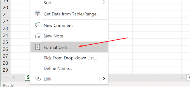 Excel format cells