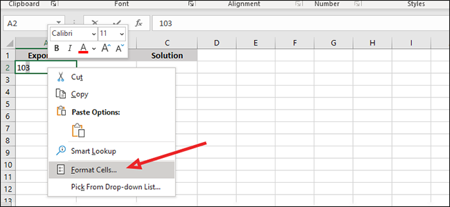 Choose Format Cells.