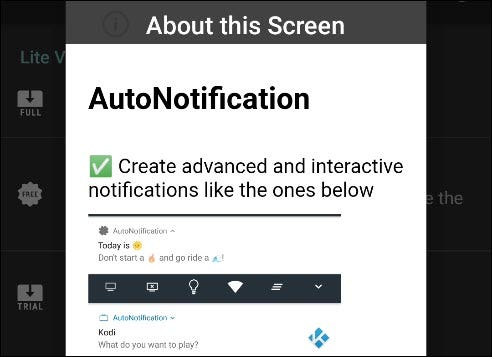 The introduction message in AutoNotification.