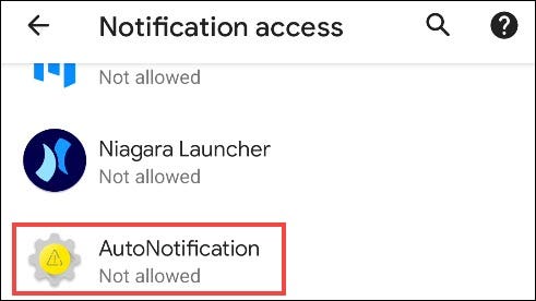 Tap AutoNotification.