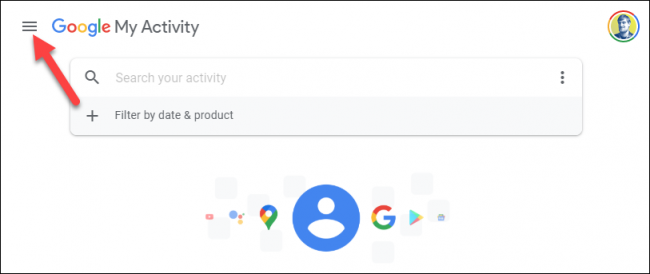 google my activity menu