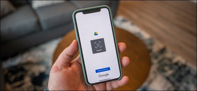 Google Drive app on iPhone asking for Face ID authentication