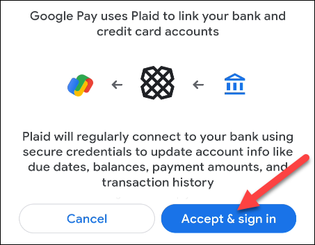 select accept and sign in