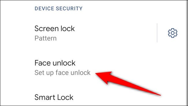Google Pixel 4 Select Set Up Face Unlock