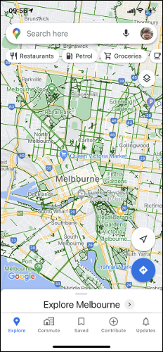 Google Maps Cycling Map