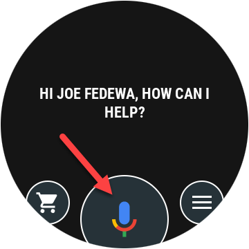 Tap the Microphone icon to speak to Google Assistant.