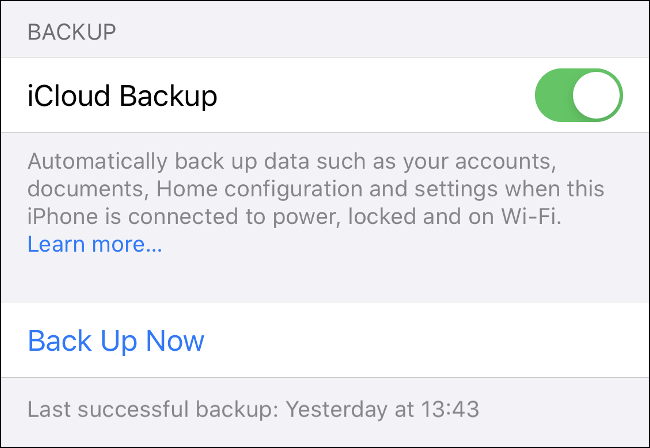 Toggle-On the iCloud Backup option in iOS Settings.