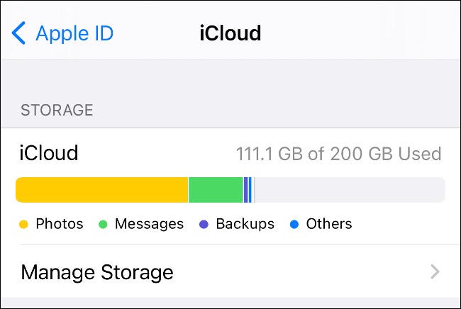 iCloud Storage management