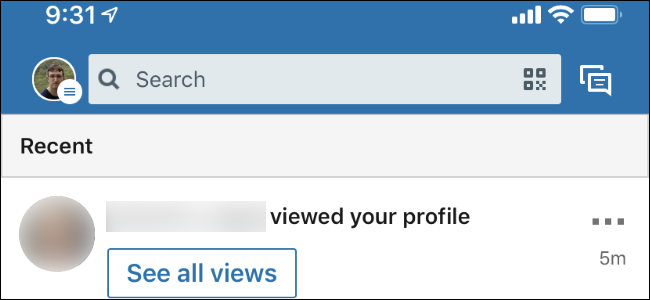 LinkedIn showing someone viewed your profile