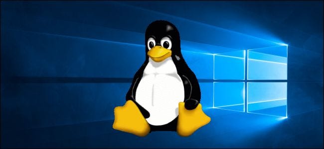 Linux's Tux mascot on Windows 10