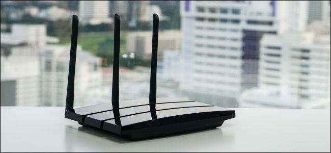Wireless router on table
