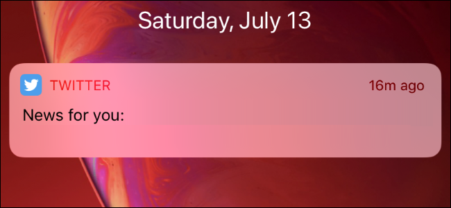 Twitter News For You notification on an iPhone