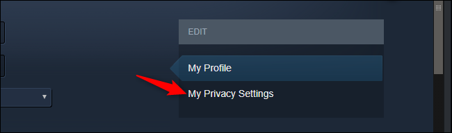 Opening profile privacy settings in Steam