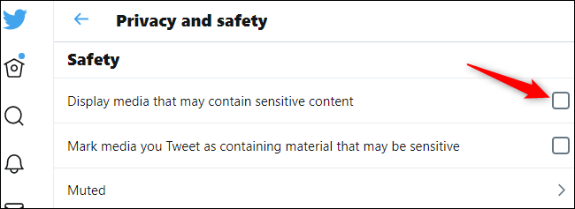 Disabling the sensitive content message on Twitter
