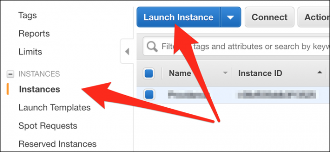Click Instances, and then select Launch Instance.