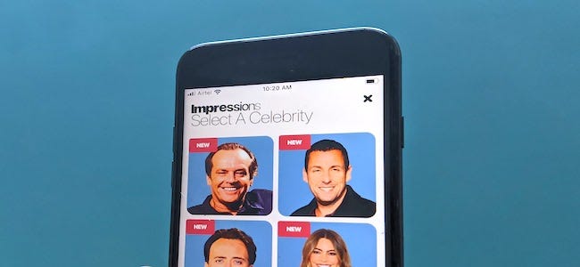 The Celebrity Impressions deepfake iPhone app.