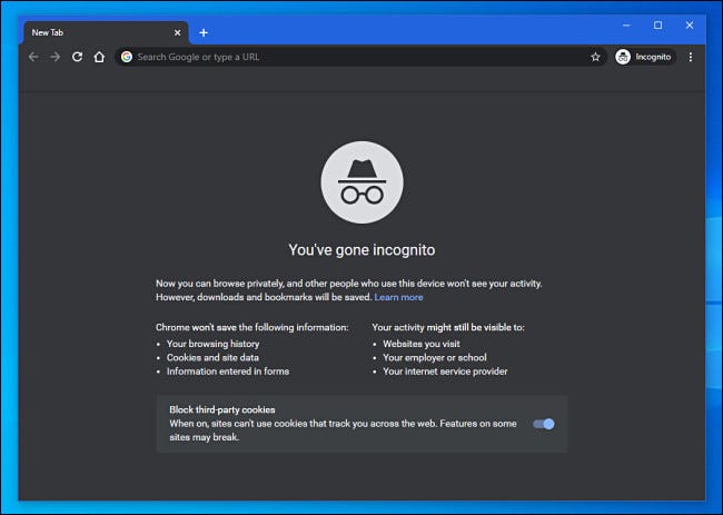 A Google Chrome Incognito Mode Window