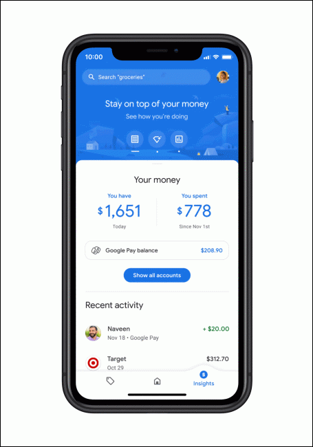 google pay insights