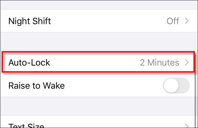 Tap Auto-Lock in Display & Brightness in iPhone Settings.