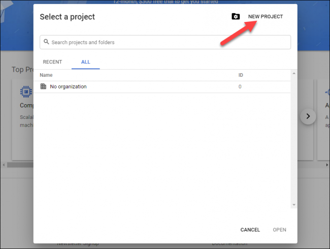 Click New Project.