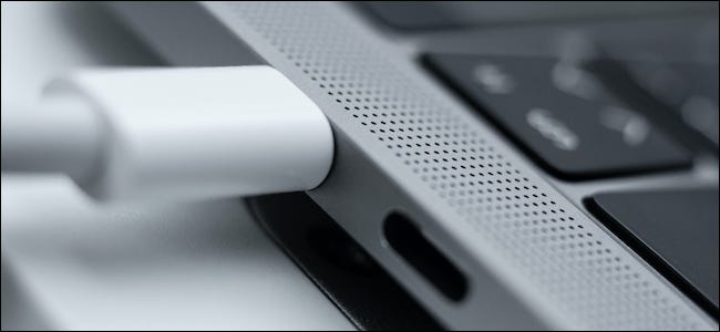 USB-C Cable Plugged into MacBook