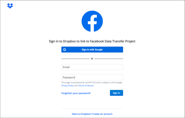 Link cloud storage account with Facebook