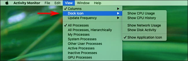 Mac Activity Monitor View Menu